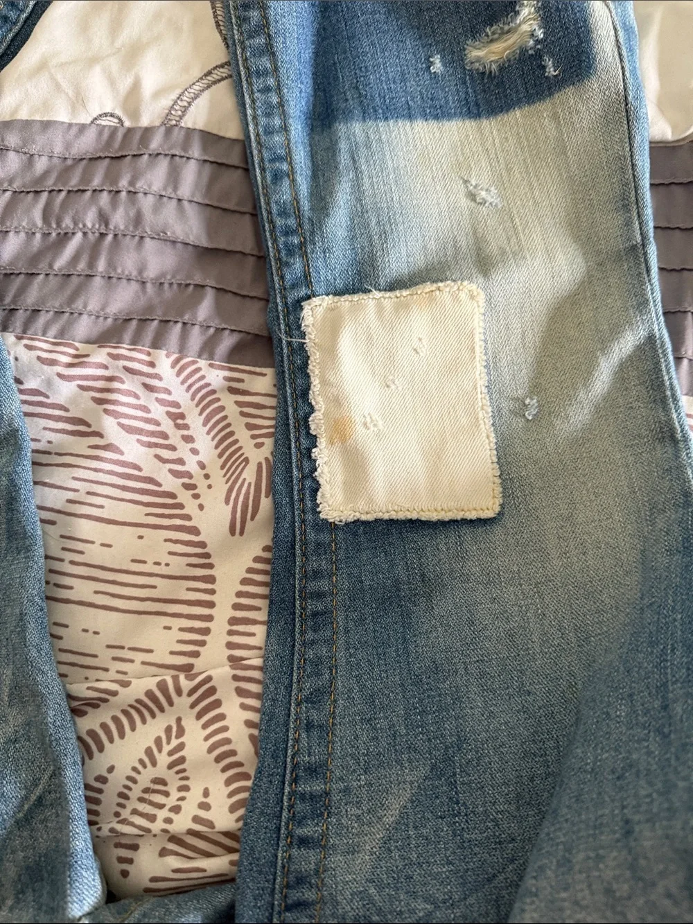 True Religion Blue Patchwork Flare Jeans - Picture 5 of 5